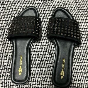 Studded slide sandals